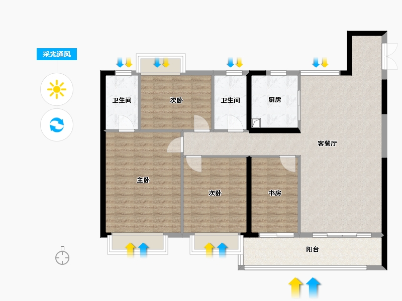 江西省-九江市-保利天汇-118.00-户型库-采光通风