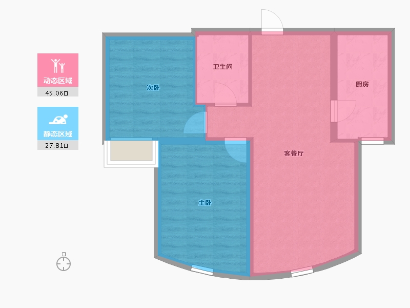 北京-北京市-新华联运河湾北区-70.46-户型库-动静分区