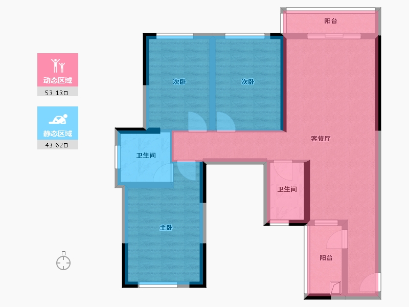 广西壮族自治区-桂林市-众阳华城-82.92-户型库-动静分区