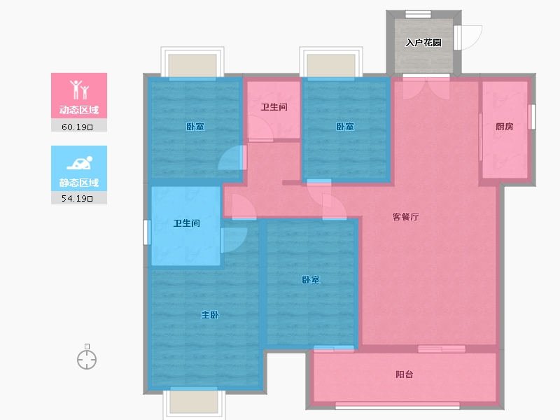 云南省-昆明市-润城第一大道-2栋-113.60-户型库-动静分区