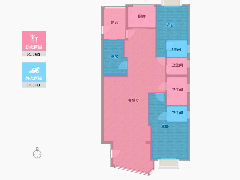 广东省-汕头市-海留轩-130.40-户型库-动静分区