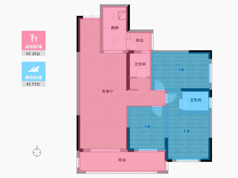 贵州省-黔南布依族苗族自治州-半岛1号一期-99.41-户型库-动静分区