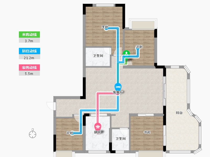 湖北省-宜昌市-紫云台-108.00-户型库-动静线