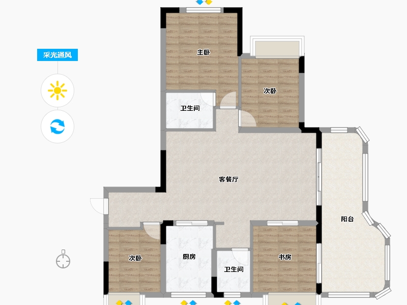 湖北省-宜昌市-紫云台-108.00-户型库-采光通风