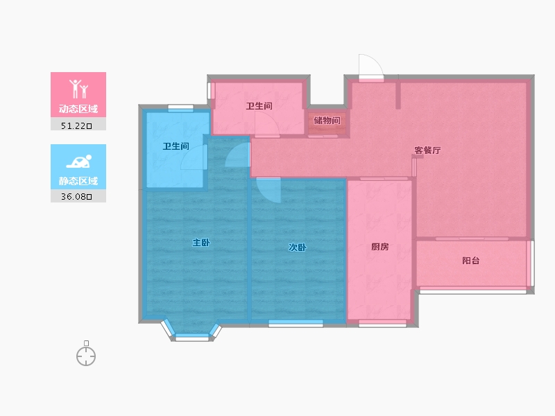 上海-上海市-菊园-90.00-户型库-动静分区