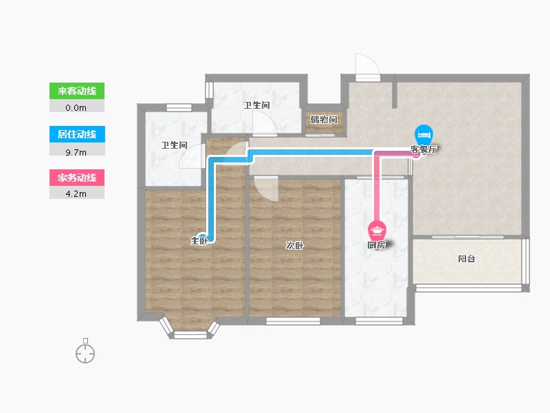 上海-上海市-菊园-90.00-户型库-动静线