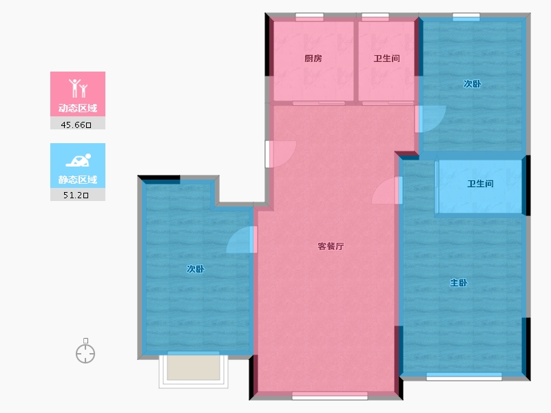 吉林省-长春市-公园壹号-108.47-户型库-动静分区