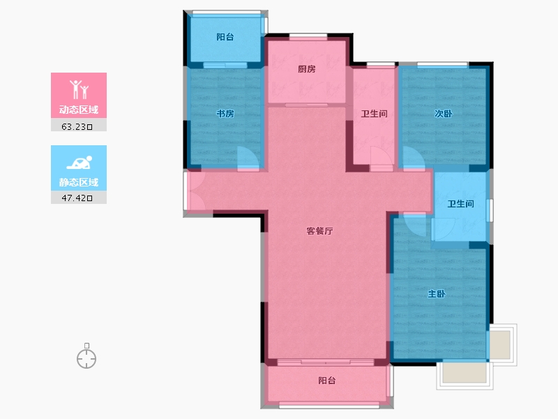 河南省-许昌市-恒达阳光城福园-106.00-户型库-动静分区