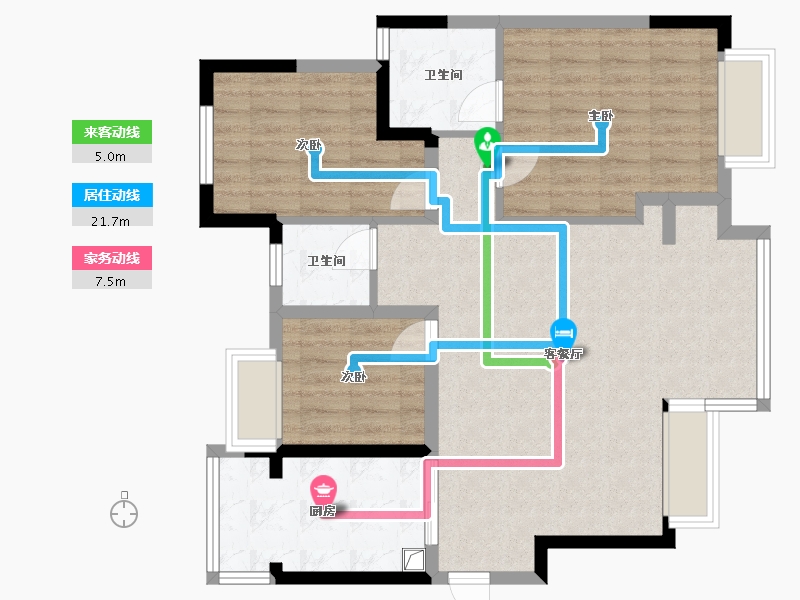 四川省-成都市-港龙美的未来映-84.00-户型库-动静线