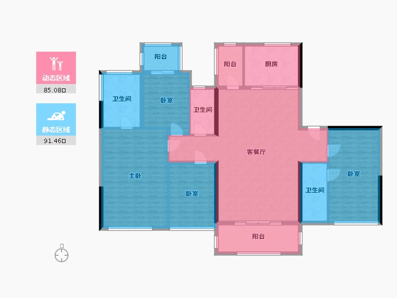 浙江省-杭州市-云启之江-151.20-户型库-动静分区