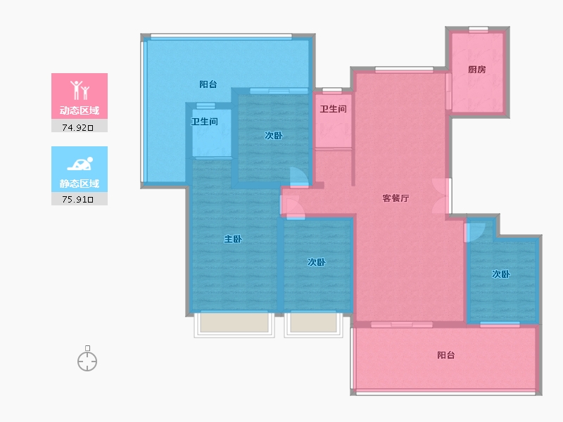 河南省-商丘市-秀湖双溪湾-135.00-户型库-动静分区