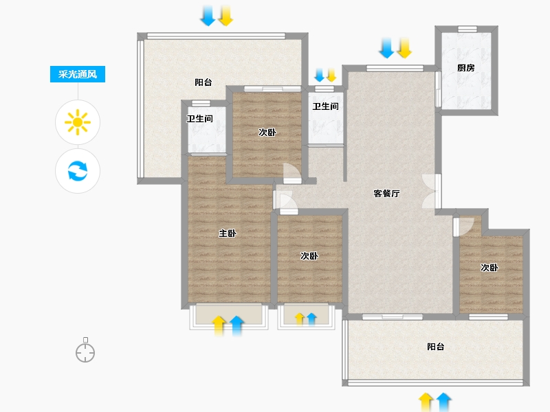 河南省-商丘市-秀湖双溪湾-135.00-户型库-采光通风