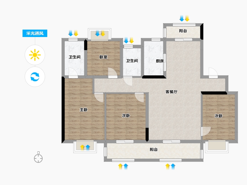 江西省-景德镇市-中奥九颂壹号院-119.27-户型库-采光通风