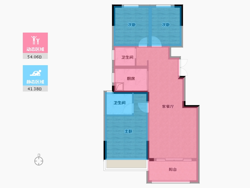 河南省-洛阳市-绿洲花园南区-84.75-户型库-动静分区