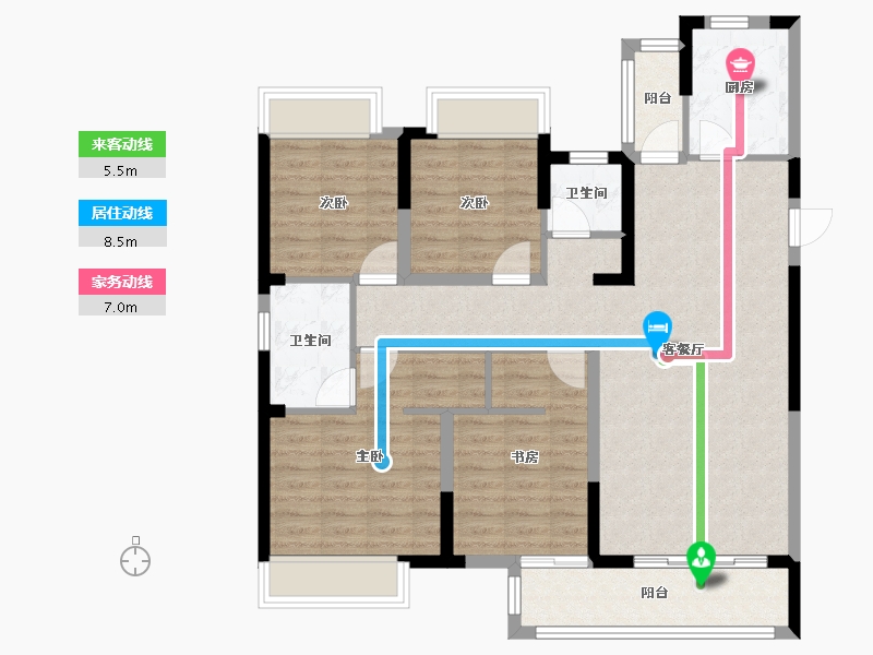 湖南省-衡阳市-衡阳市高新区科技创新基地二期-113.58-户型库-动静线