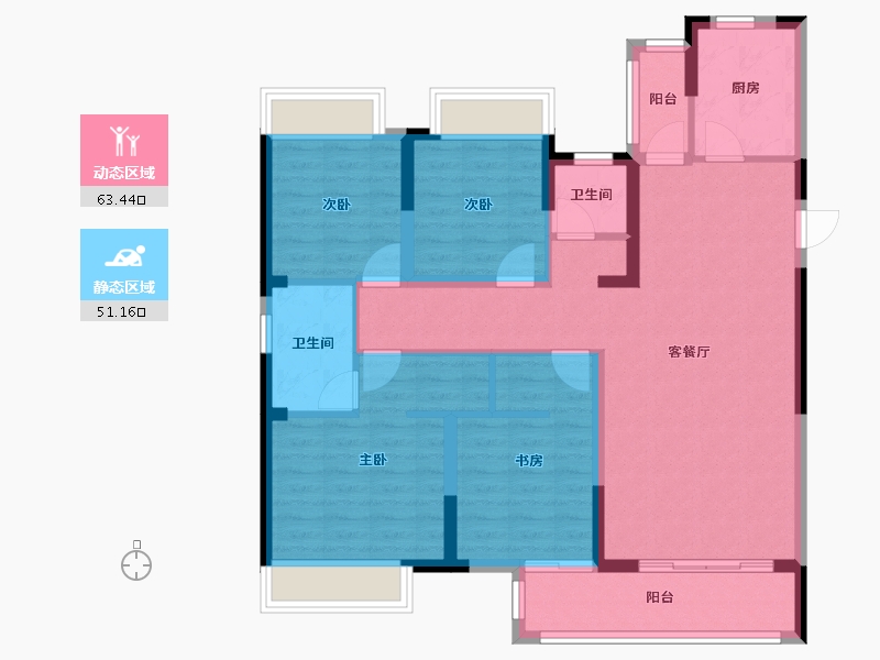 湖南省-衡阳市-衡阳市高新区科技创新基地二期-113.58-户型库-动静分区