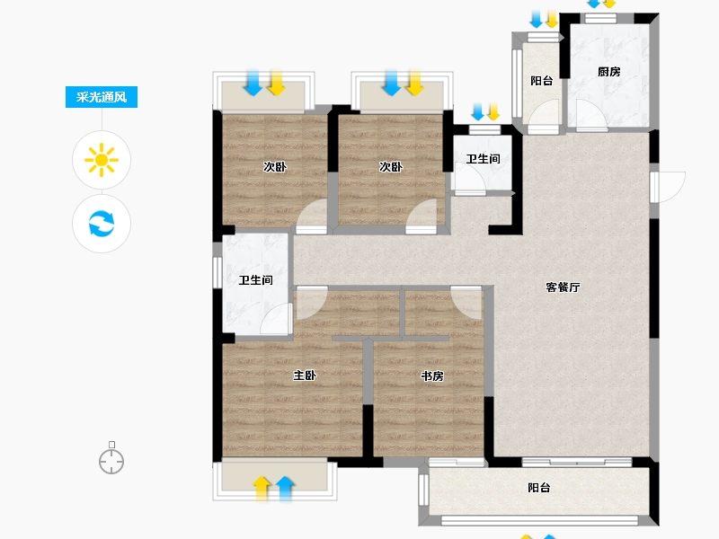 湖南省-衡阳市-衡阳市高新区科技创新基地二期-113.58-户型库-采光通风