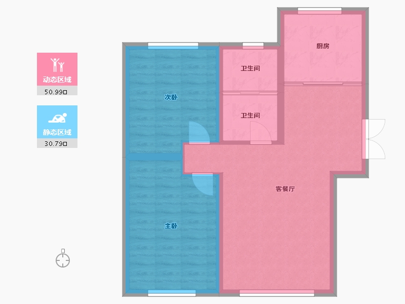 新疆维吾尔自治区-阿克苏地区-迎宾湖畔-73.70-户型库-动静分区