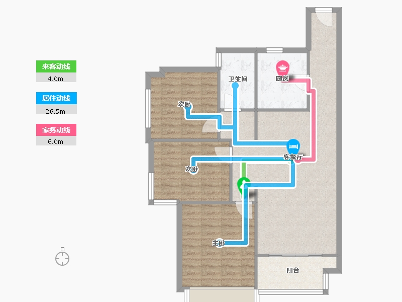 湖南省-长沙市-华润凤凰城2期-77.30-户型库-动静线