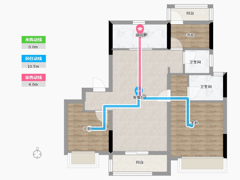 浙江省-衢州市-碧桂园江湾半岛-73.60-户型库-动静线