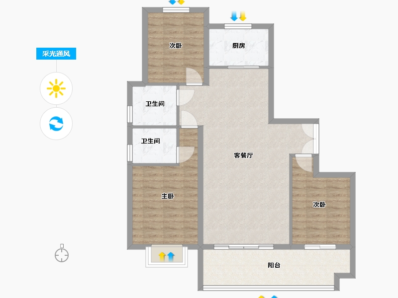 山东省-临沂市-阳光新城-112.80-户型库-采光通风