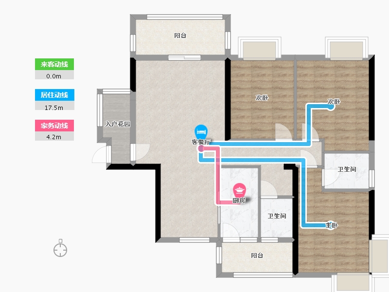 湖南省-郴州市-郴州市东岭嘉园-98.60-户型库-动静线