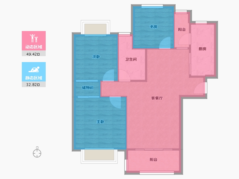 上海-上海市-同济城市阳光-79.80-户型库-动静分区