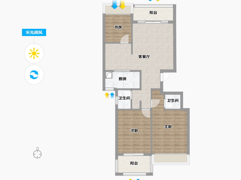 福建省-福州市-丽景天下-82.40-户型库-采光通风