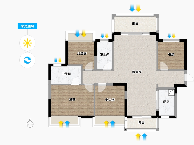 广东省-云浮市-光大景湖时代城-100.00-户型库-采光通风