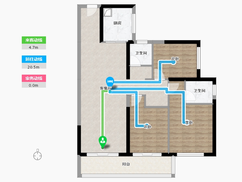 云南省-昆明市-创佳墅府城市展厅-97.00-户型库-动静线