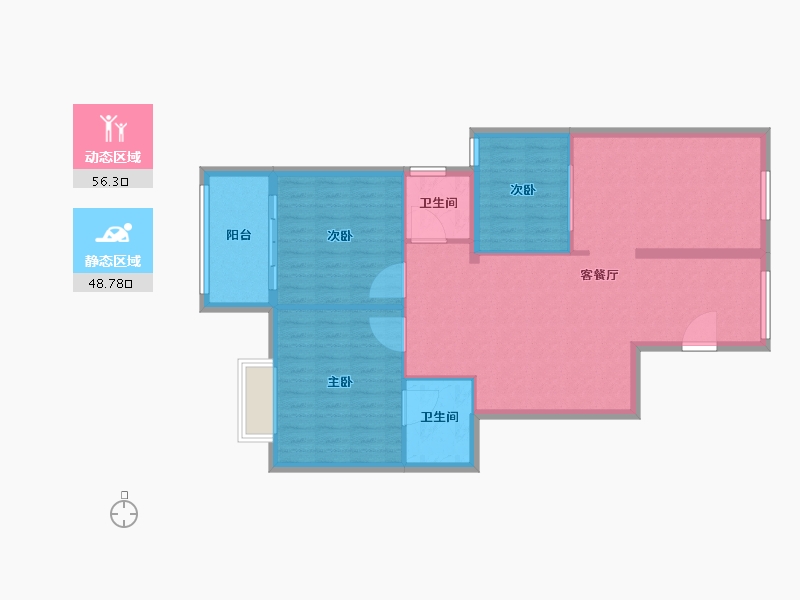 福建省-福州市-万豪城市广场-96.00-户型库-动静分区