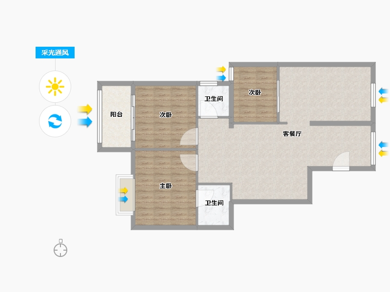 福建省-福州市-万豪城市广场-96.00-户型库-采光通风