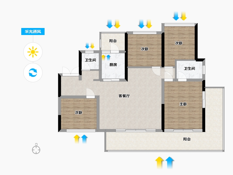 四川省-德阳市-仟坤天朗-83.00-户型库-采光通风