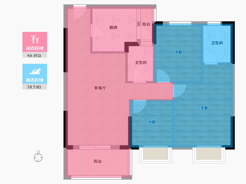 湖北省-武汉市-云水居雅园-86.78-户型库-动静分区