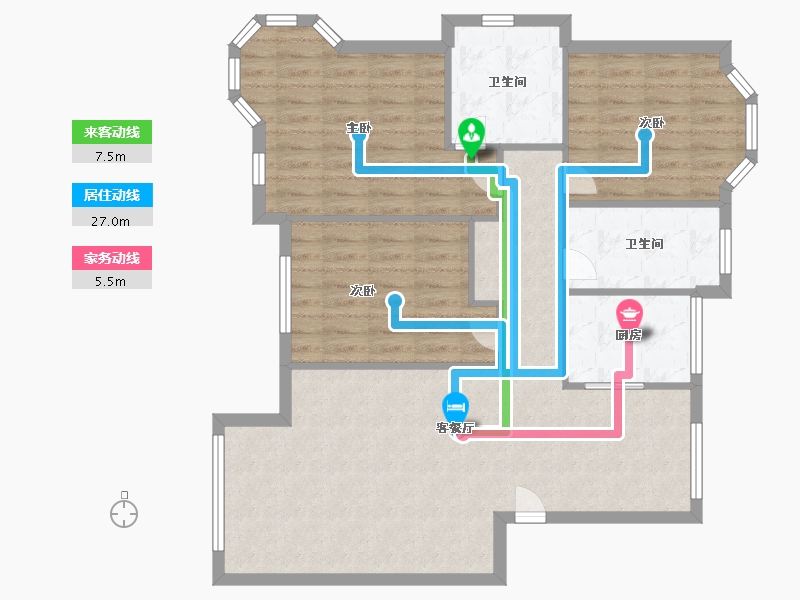 内蒙古自治区-呼和浩特市-东达小镇-96.00-户型库-动静线