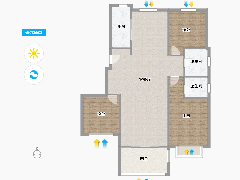 河北省-石家庄市-易水龙脉B区-119.20-户型库-采光通风