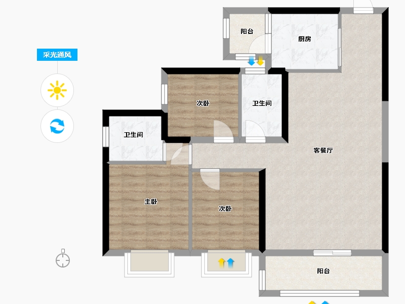 四川省-成都市-天府里-101.00-户型库-采光通风