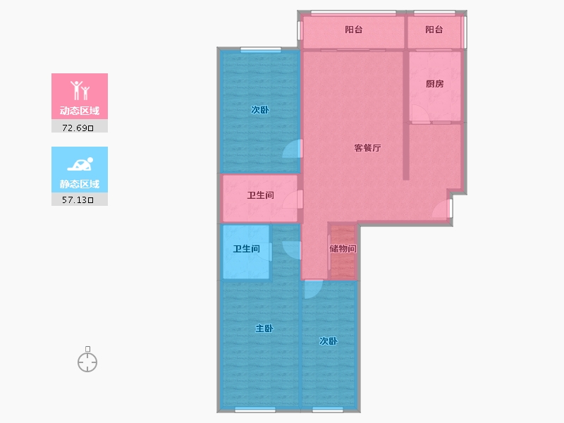 北京-北京市-天通苑北一区-115.50-户型库-动静分区