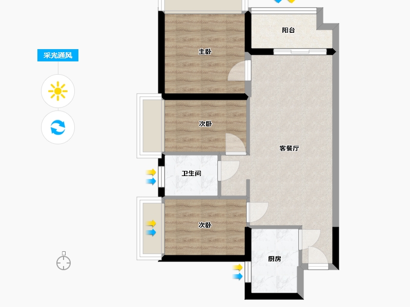 广东省-深圳市-海乐华府-65.00-户型库-采光通风