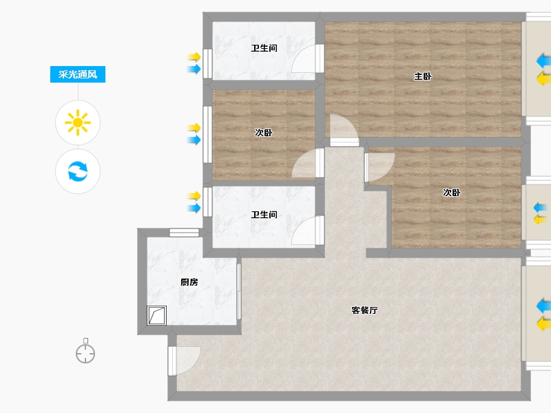 山西省-太原市-紫云府-101.60-户型库-采光通风