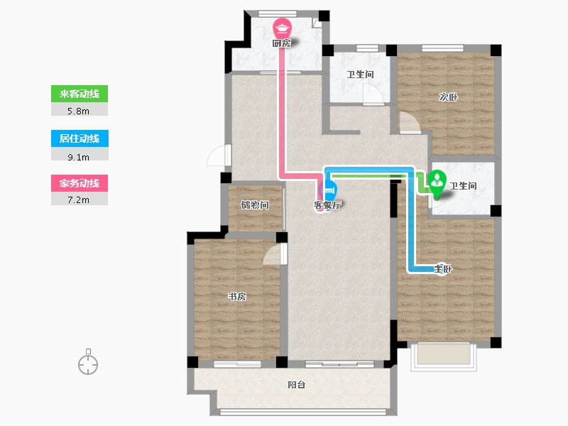 江苏省-南通市-濠江南苑-139.50-户型库-动静线