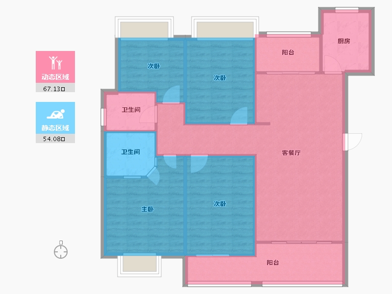 福建省-福州市-泰禾红峪A区-111.20-户型库-动静分区