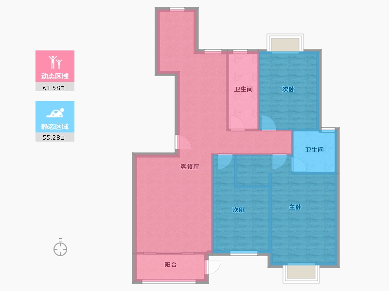 河北省-石家庄市-瑞景华庭-110.04-户型库-动静分区