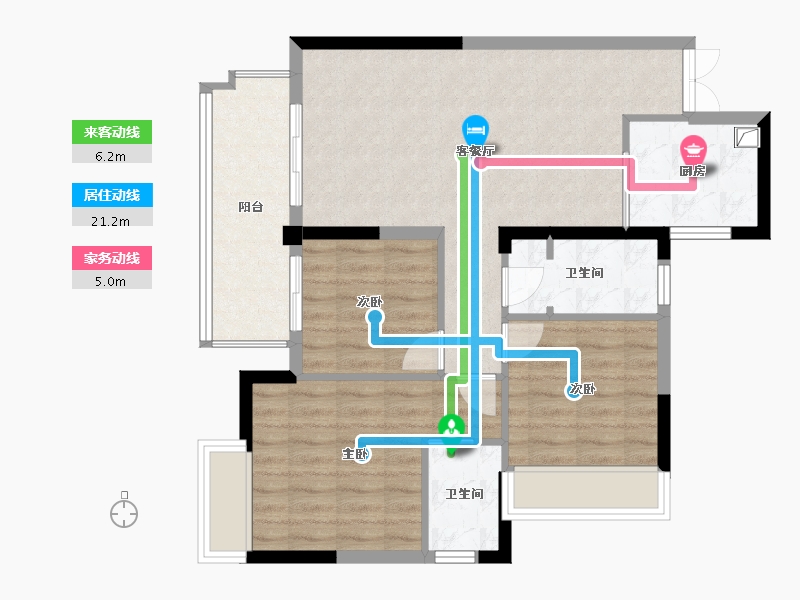 四川省-眉山市-置信丽都花园-84.56-户型库-动静线