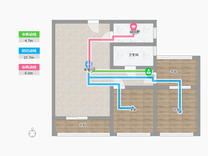 浙江省-杭州市-冠宇隽园-71.09-户型库-动静线