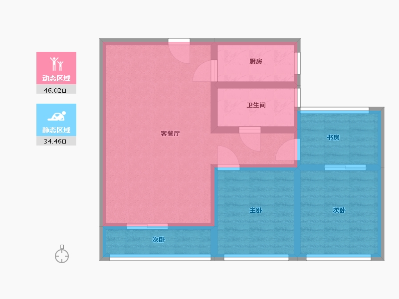 浙江省-杭州市-冠宇隽园-71.09-户型库-动静分区