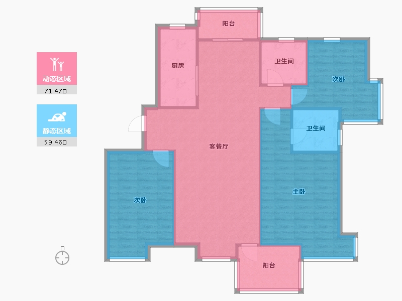 江苏省-苏州市-新港名馨花园-南区-108.63-户型库-动静分区