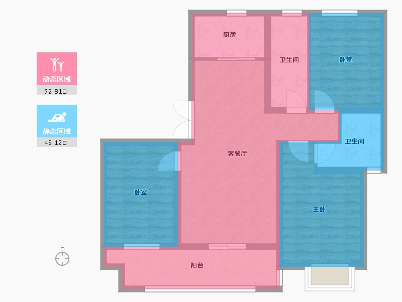 河北省-石家庄市-东五里瑞府-105.20-户型库-动静分区