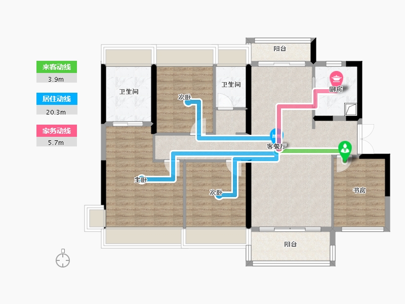 广东省-珠海市-华发城建四季半岛水晶湾-116.00-户型库-动静线