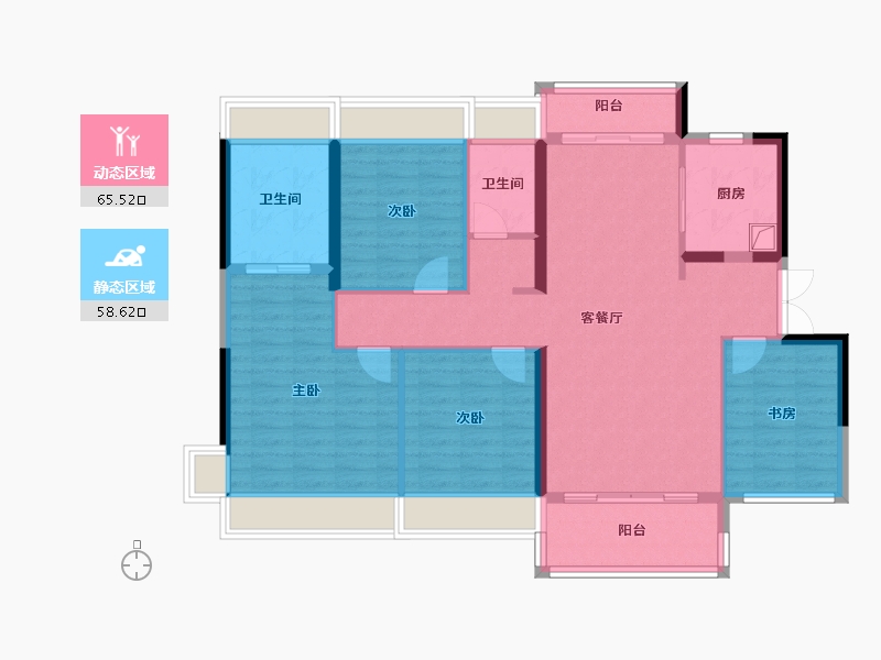 广东省-珠海市-华发城建四季半岛水晶湾-116.00-户型库-动静分区